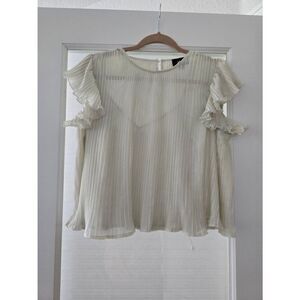 Women's Vici Ruffle Pleated Blouse‎ Size Medium